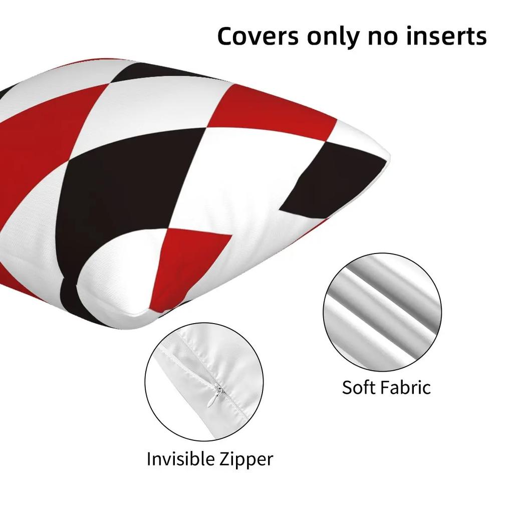 Harlequin Plaid Playing Cards Diamond 2 Pcs Square Pillowcase Pillow Cover Cushion Throw Pillow For Home Car
