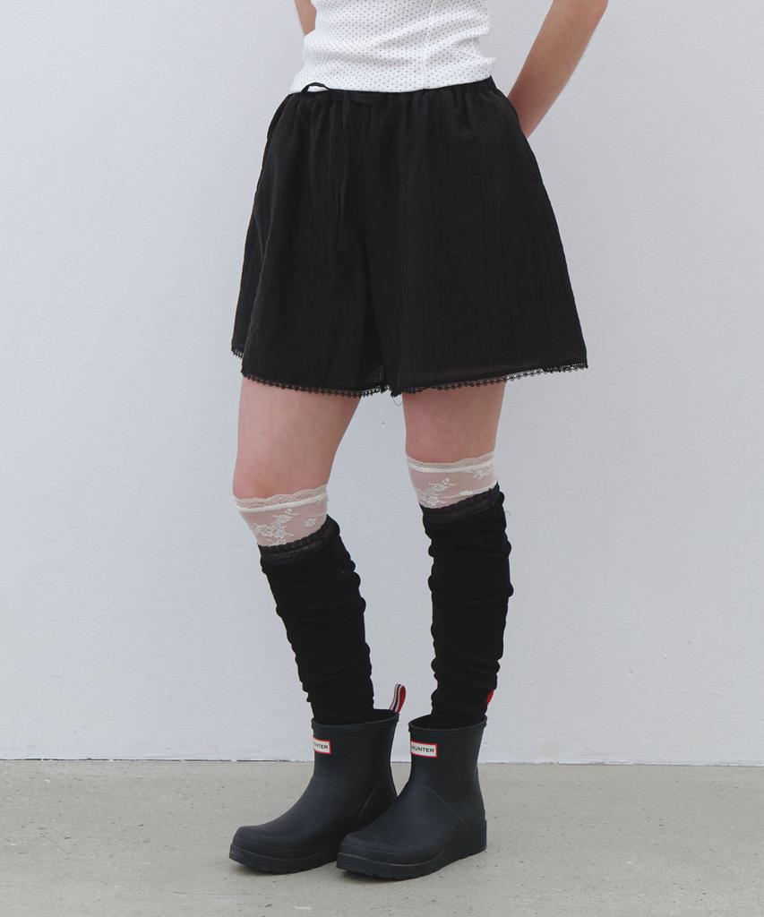 CLUNY Cool Rayon Lace Shorts - Black