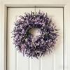 Lifelike Artificial Lavender Wreath Vivid Colors Fake Flower Wreath Spring Wreath  Wall Hanging
