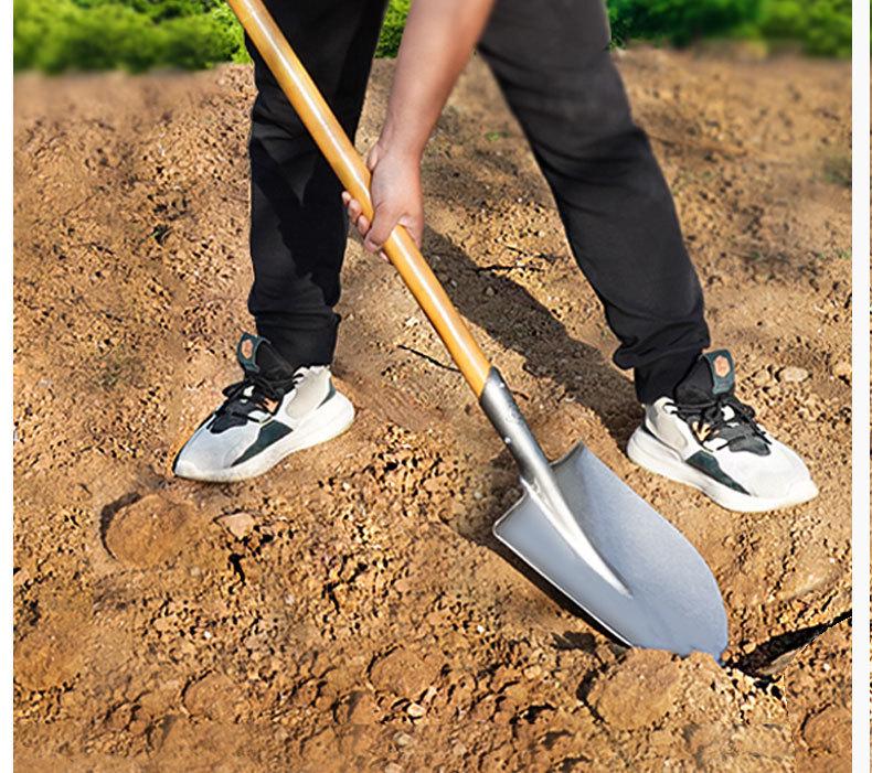 Large Manganese Steel Gardening Shovel for Digging, Planting Trees, Flowers, Vegetables – Thickened Iron for Agricultural Use