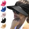 Sun Hat Hollow-Top Adjustable Fastener Tape 360-Degree Large Brim Full Face UV Protection Summer Outdoor Hat