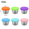 Portable Stainless Steel Sauce Cup with Leak-Proof Silicone Lid - Ideal for Outdoor Salads