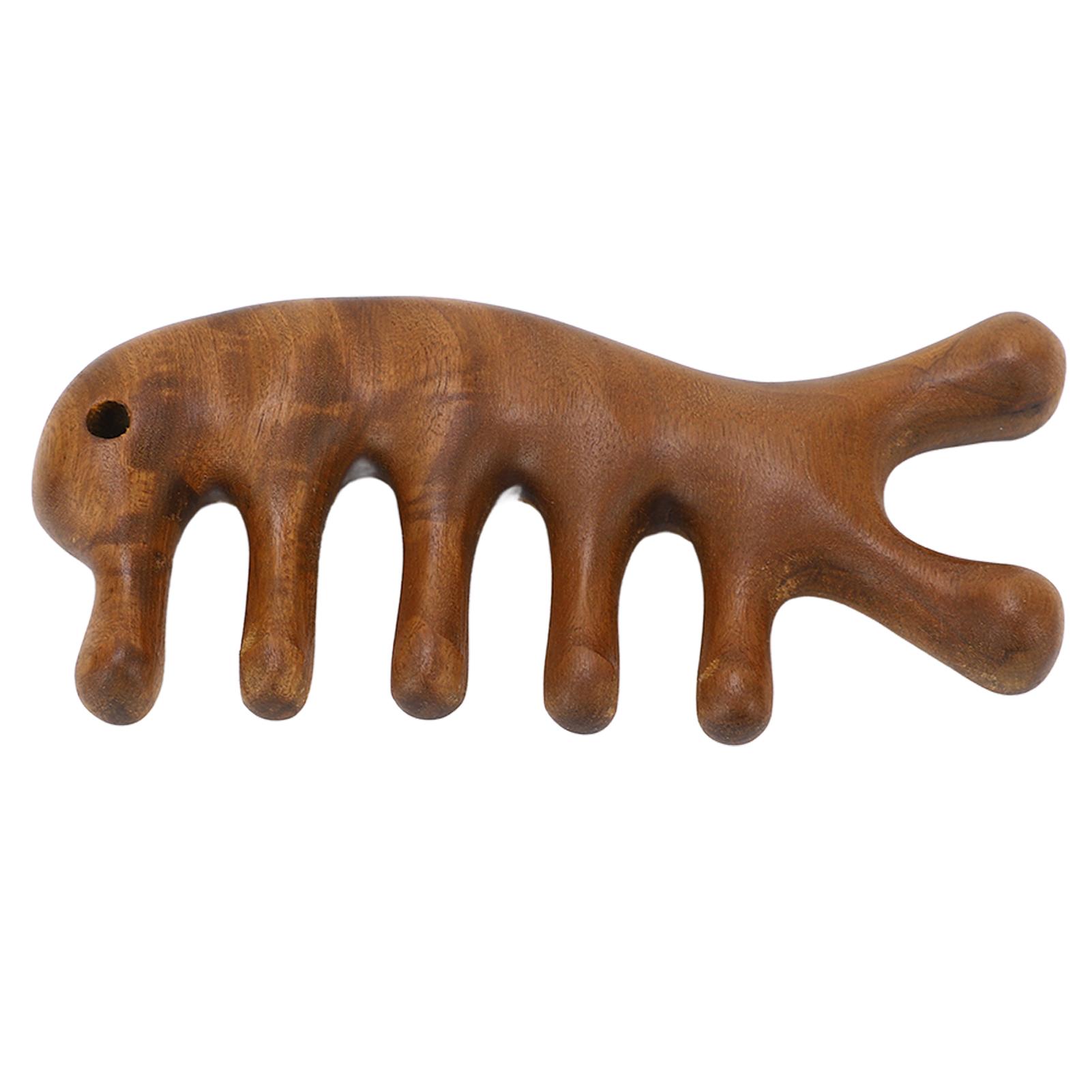 

Гребень Гуа Ша из сандалового дерева Эргономичный с широкими зубьями Массажный гребень для скребкового массажа головы и кожи головы, для шеи, рук, ног