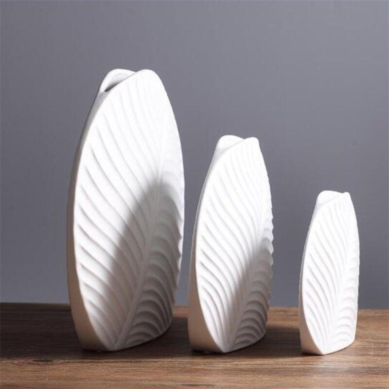 Nordic Keramik Baum Blatt Design Blume Vase Moderne Minimalistische Mode Wohnzimmer Blume Container-Home-Dekoration Ornamente
