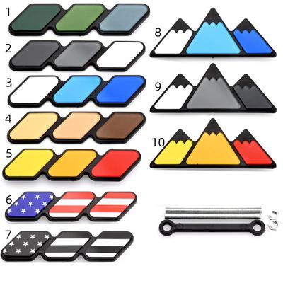 3D ABS Car Tri-color 3 Grille Logo Front Grill Decals Emblem Badge Sticker For Tacoma 4Runner Tundra FJ RAV4 Accessories