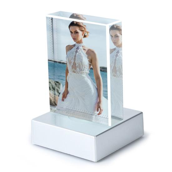 Sublimation Blanks Faux Crystal with LED Base, Heat Transfer Picture Frame, Rectangle Decorative