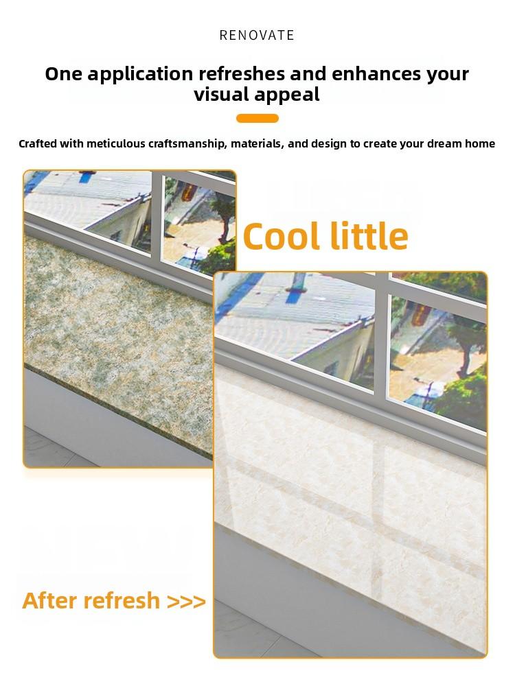 Marble Window  Sticker Thickened Waterproof Sun Protection Bedroom Window Sill Wall Paper Transformation Modern Simple St...