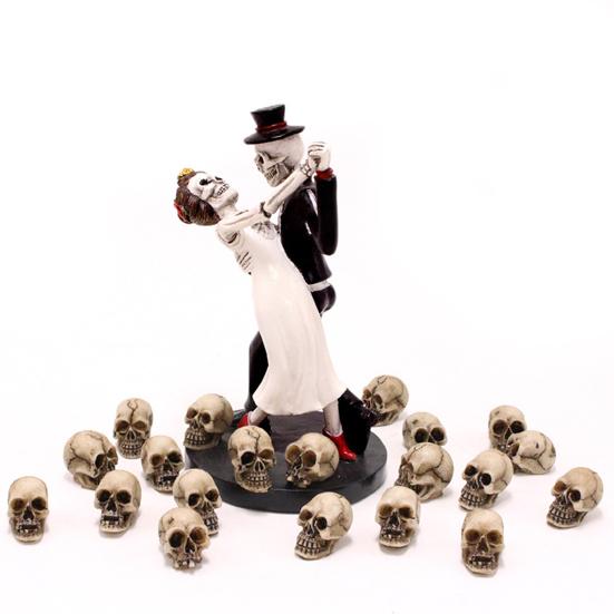 20 Stück Totenkopf-Ornamente, exquisite realistische Kunstharz-Mini-Schädel-Figuren für Foto-Requisiten, Halloween-Dekorationen