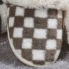 Daiso Block Check Fleece Lining Clogged Living Room Shoes 220 240 Mm Ivory