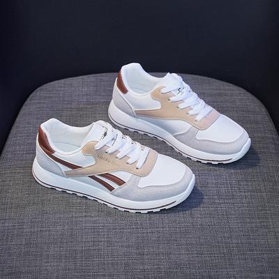 Spring New Sports Shoes Women's Light and Versatile Running Shoes Soft Sole Leather Surface Casual White Shoes Student Versatile