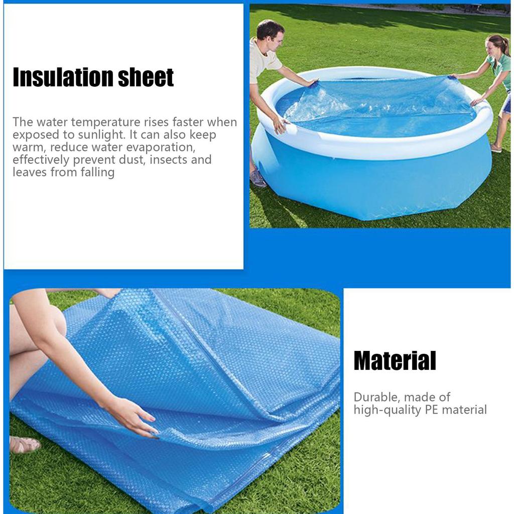 Swimming Pool Cover Aboveground Solar Summer Waterproof Pool Tub Dust Outdoor PE Bubble Film Blanket Accessory Pool Cover