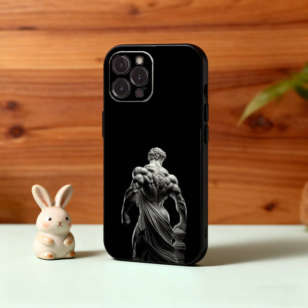 Greek Mythology Statue Fitness GYM Phone Case For iPhone17,16,15,14,13,12,Plus,Pro Max, 5G Others Soft Black Cover