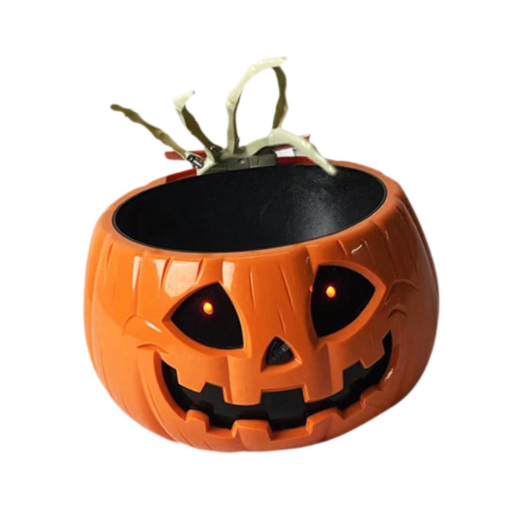 Halloween Candy Bowl Dish Animated Pumpkin Holder Gift Lights for