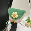 Chic Colorblock Woven Floral Shoulder Bag Ideal For Daily Casual Summer Outfits