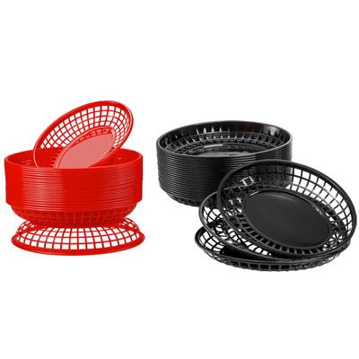 24 Stück Ovale Lebensmittelkörbe Aufbewahrungskorb Behälter Platten Brotkörbe Frittierkörbe Serviertablett für Restaurants Küche Corn Dogs
