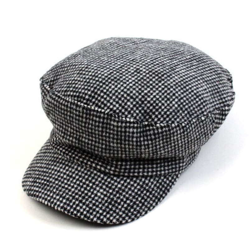 Universal Chemistry Small Check Wool Black Marine Cap Marine Cap