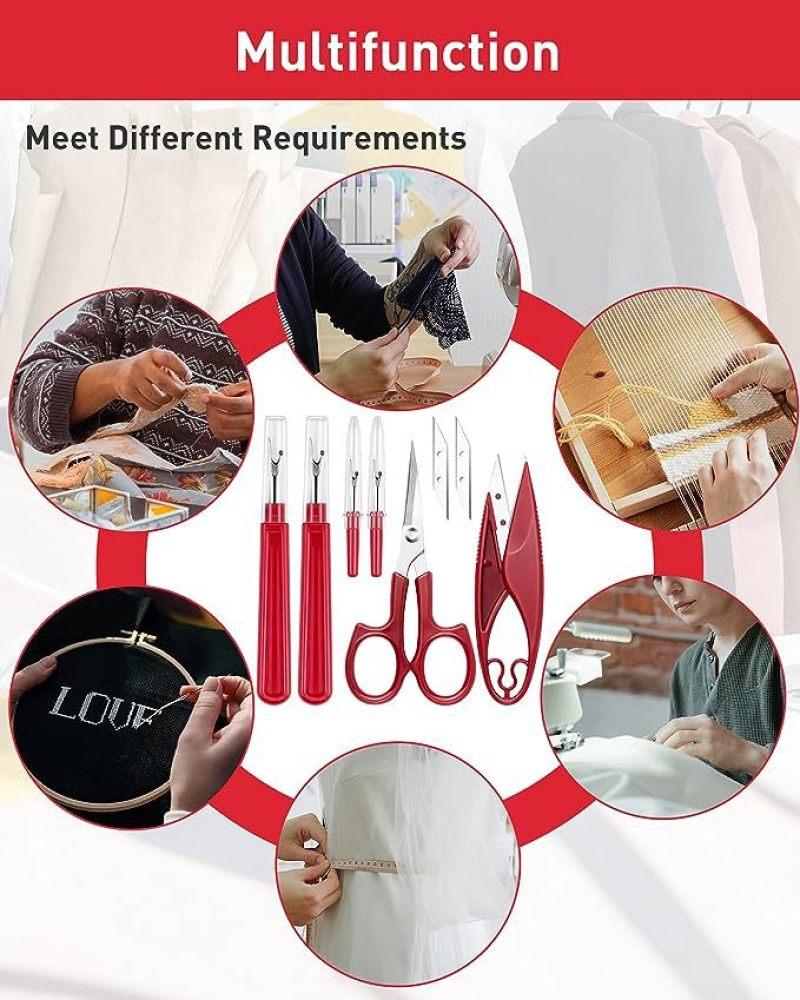 1Set Sewing Seam Ripper Tool Stitch Remover Thread Cutter Seam Rippers Sewing Trimming Scissors for DIY Sewing Accessories