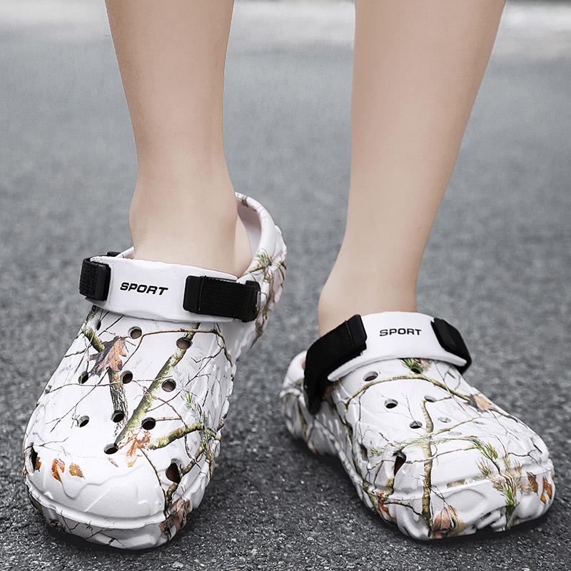 Módní letní pantofle dřeváky Populární pánské děrované boty Sandály Pánské zahradní boty Venkovní pouliční nazouváky Pohodlné Vodní plážové boty