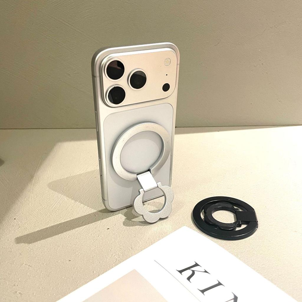 MagSafe Flower Finger Ring Holder: Ultra-Thin, Double-Sided Magnetic Phone Stand with 360° Rotation