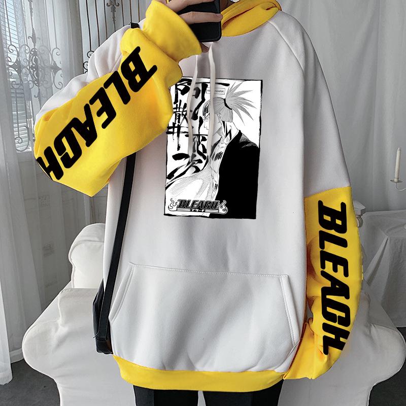Manga Abarai Renji Bleach Hoodies Anime Winter Pockets Loose Casual Men Women Fashion Streetwear Long Sleeves Warm Sweatshirts