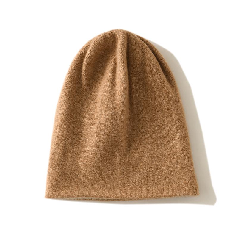 Double-Layer Thick Pure Cashmere Beanie: Soft, Warm, Versatile for Autumn & Winter