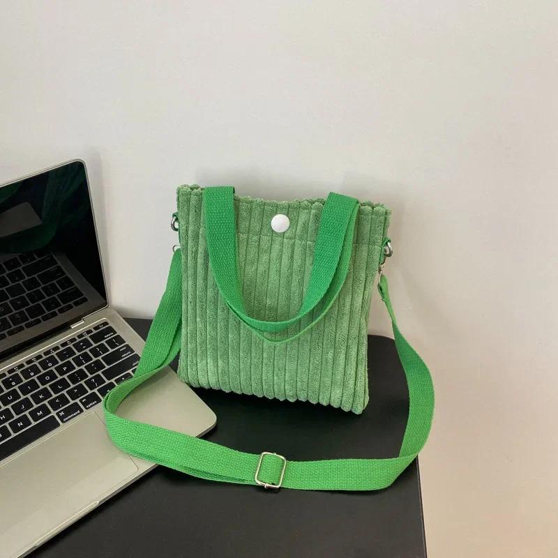 Korean Mini Bucket Bag Corduroy Handbags Crossbody Bag for Women Vertical Casual Mini Tote Bag Power Bank Phone Pouch Coin Purse