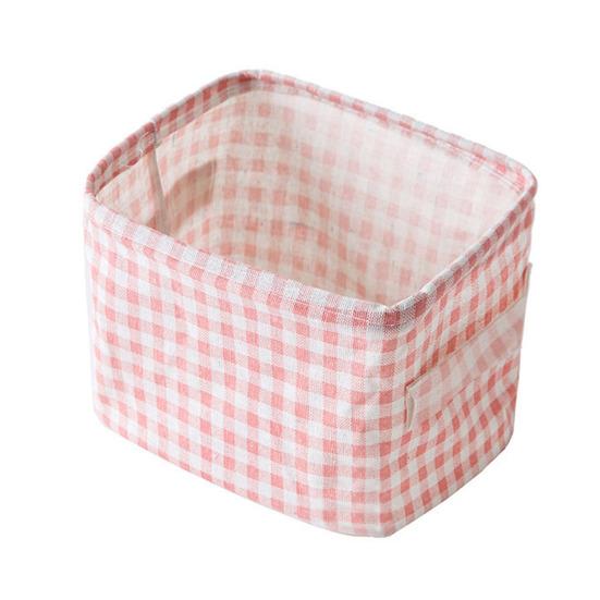 Foldable Storage Basket with Handles Waterproof Large Capacity Cotton Linen Printed