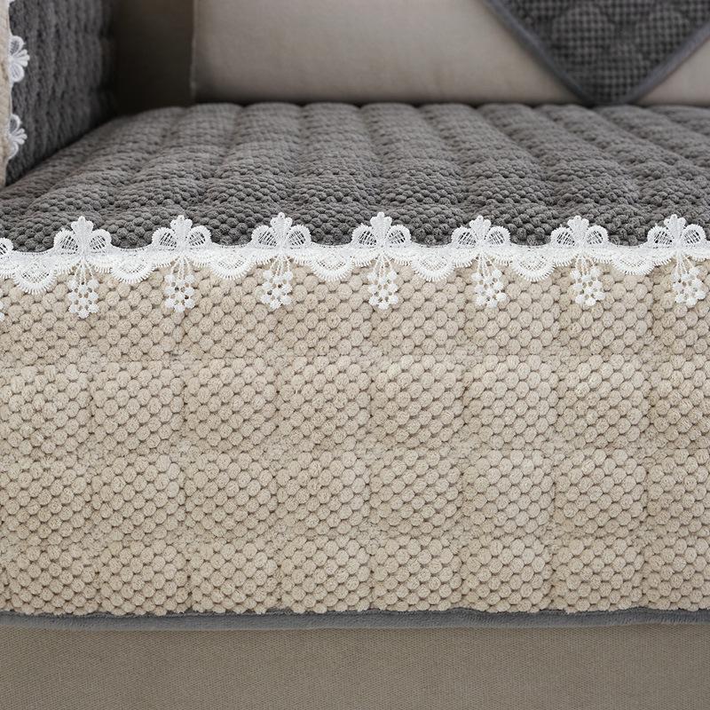 Sofakissen für vier Jahreszeiten, universelles Stoff-Anti-Rutsch-Sitzkissen, verdicktes Plüsch-Wohnzimmer, moderne, einfache Kombination, Sofa-Servietten, mehrfarbig