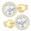 Gold Hoop Earrings with Cubic Zirconia Crystal Hoops Crystals Silver 925