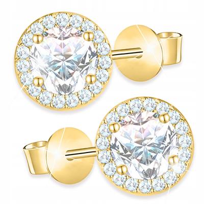 Gold Hoop Earrings with Cubic Zirconia Crystal Hoops Crystals Silver 925
