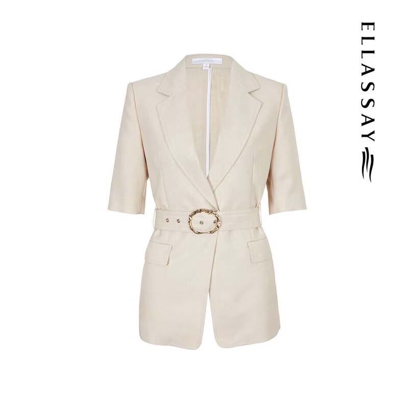 ELLASSAY Elegant Office Waist-Cinching Blazer