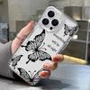 Sketching Butterfly Pattern Case For iPhone 17 Pro Max Coque iPhone 16 15 14 13 12 Pro Max 11 Clear TPU Silicone Soft Cover