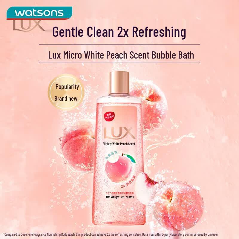 LUX White Peach Scent Bubble Shower Gel