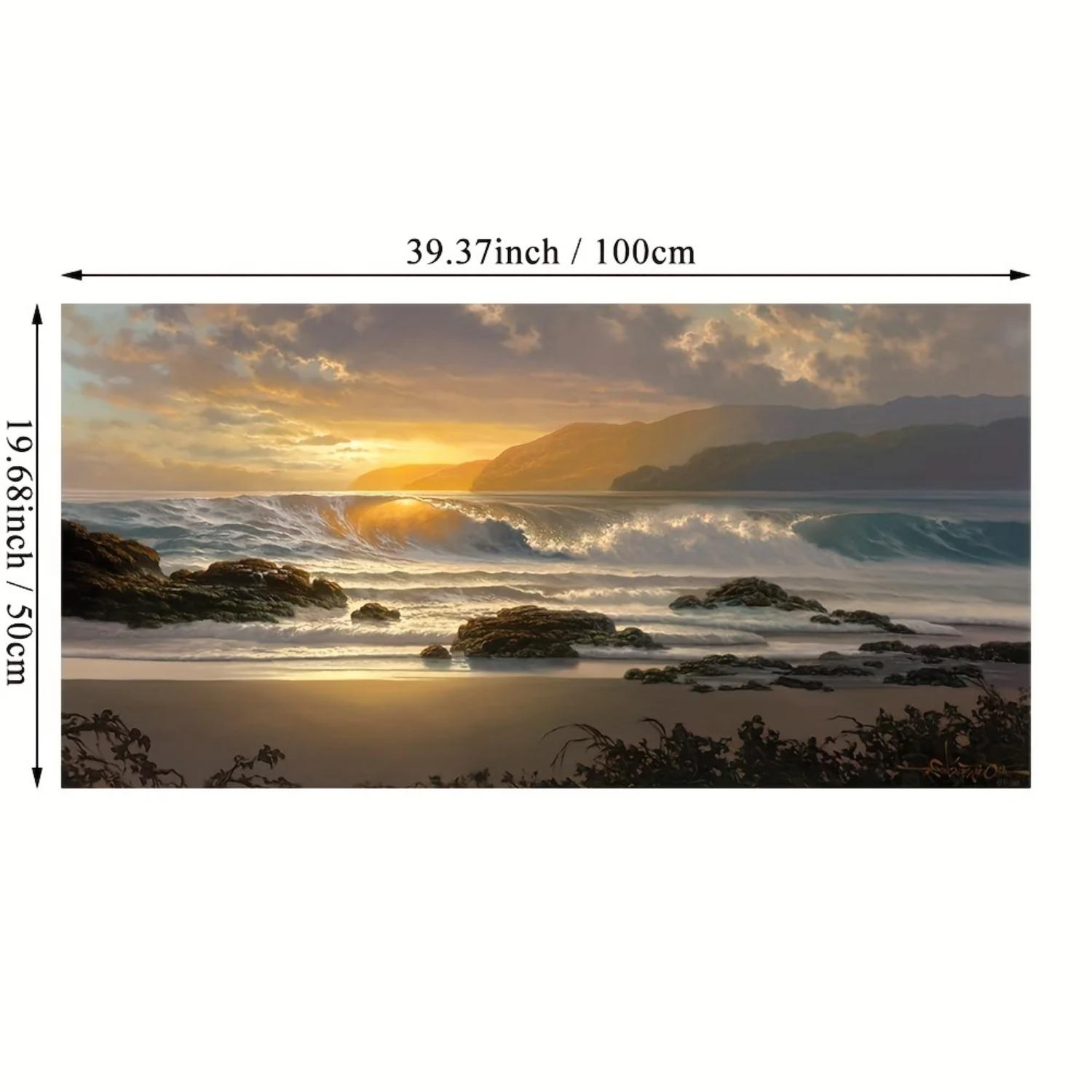 

Beach Sunset Wall Art Плакати Великий Пейзаж Картини на полотні Друк Скандинавські Настінні Прикраси Картина Для Домашнього Декору 40x80cm No Frame