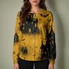Women's Long Sleeve Single Breasted Halloween Print Cardigan Sweater