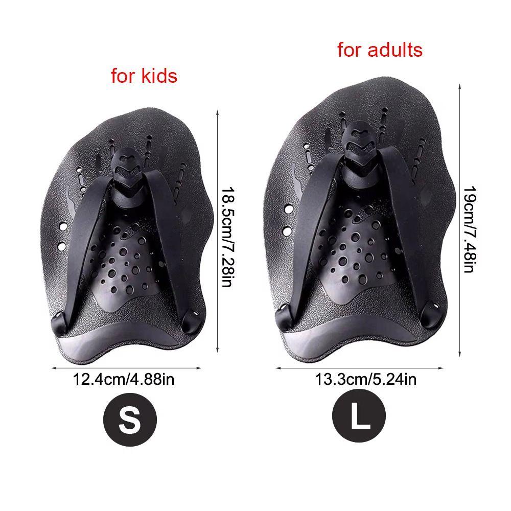 1Pair Freestyle Swim Paddles With Silicone Straps Kids/Adult Swimming Frog Paddle Adjustable Hands Fins Flippers