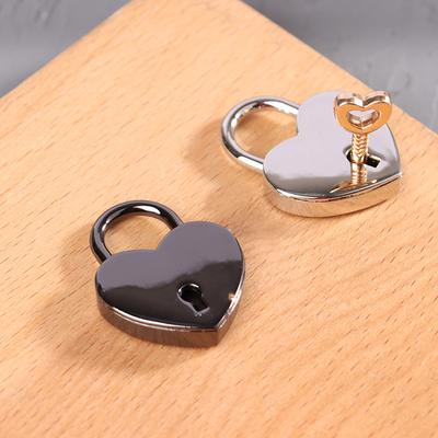 Herzform Vintage Metall Mini Vorhängeschloss Tasche Koffer Gepäckkiste Schlüsselschloss Mit Schlüssel