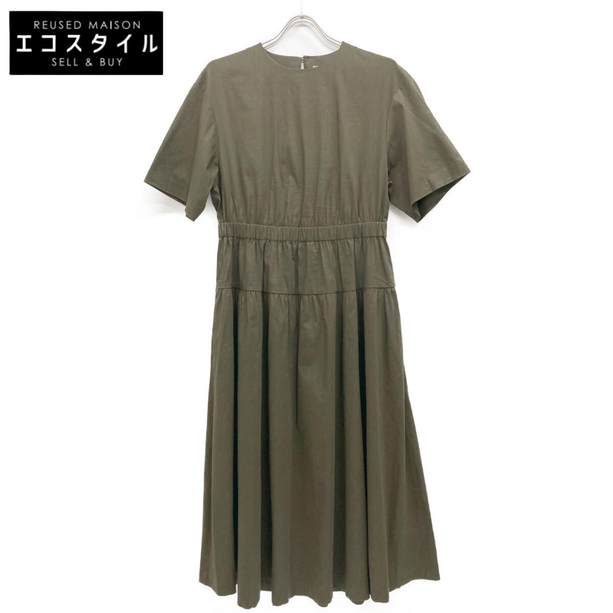 

theory luxe 23 Stainless Steel Stretch Linen Short Sleeve Dress 3105528 dress 38 khakiUsed