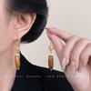 Autumn/Winter Gradient Geometric Tassel Earrings - Retro Artistic Style for Women