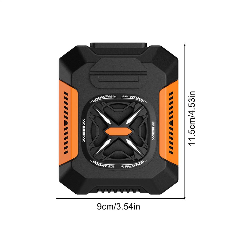 3 Speed Settings 5000mAh Wearable Cooling Device Portable Waist Fan with LED Light for Emergency Outside Hiking Home Camping