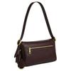 Coach Dark Brown Leather Flap Shoulder Bag with Gold Hardware for Daily Use