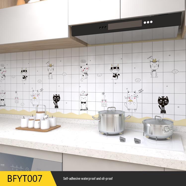 Autocollants muraux de cuisine résistants à l'huile et à l'eau: Papier peint pour cuisinière anti-moisissure, résistant aux hautes températures pour carrelage