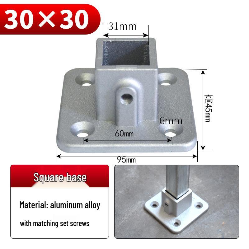 Galvanized Aluminum Alloy Square Tube Connector Fastener Joint, 20/25/30mm