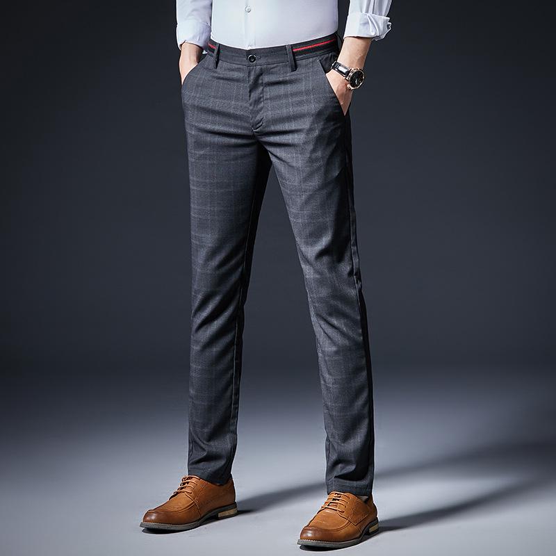 Men's Slim Fit Plaid Stretch Pants (2025 Summer/Autumn New) - Go One Size Up for a Looser Fit