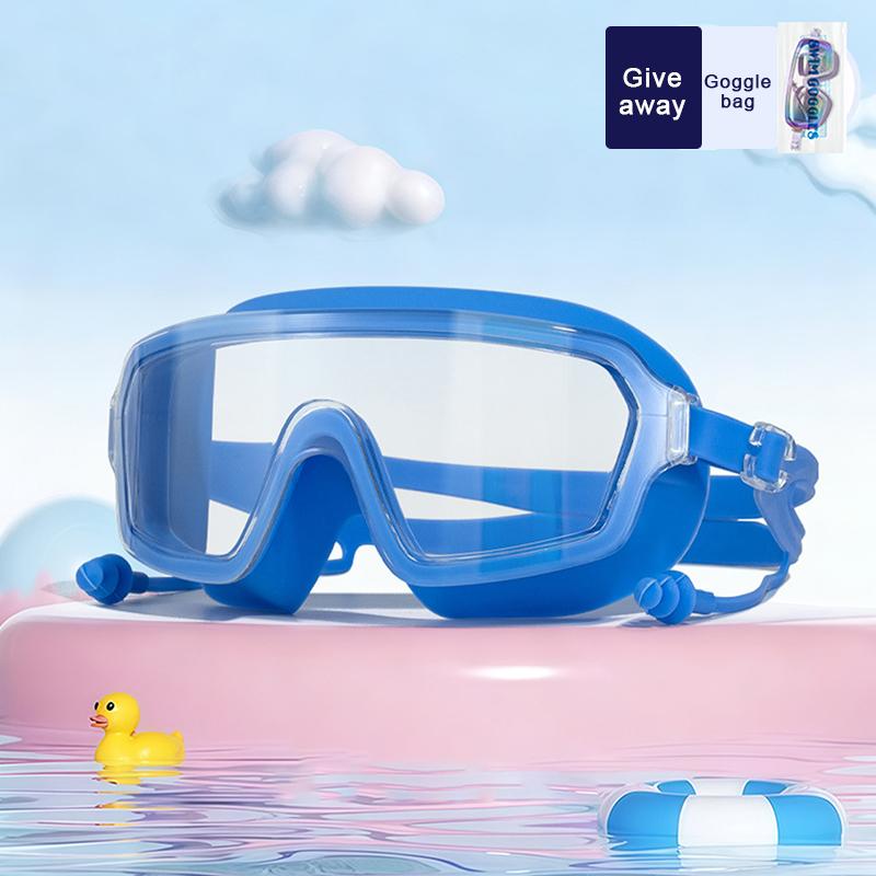 Outdoor Schwimmbrille Anti-Beschlag Weites Sichtfeld Tauchen Schwimmbrille Mit Ohrstöpseln Für Kinder's Wasserdichtes Tauchen Schwimmbrille