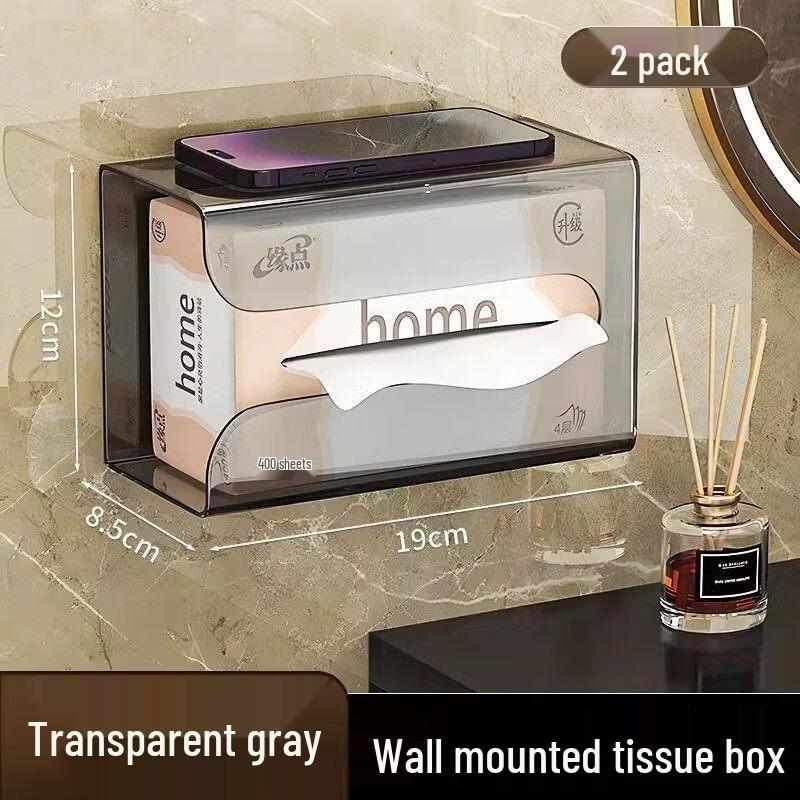 LIEI Bathroom Countertop Tissue Box with Storage