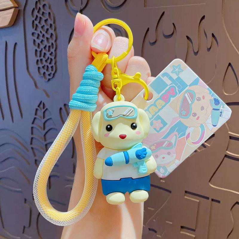 Chaveiro de Cachorrinho da Bela Desenho Animado Pingente de Boneca para Mochila Feminina Lindo Pingente para Bolsa de Casal Pequeno Presente