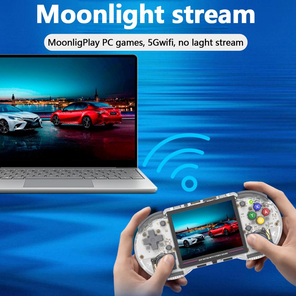 RG353PS Handheld Gaming Console 3.5-inch IPS Screen 5G WiFi and Linux System with 16G and 256G TF Card White