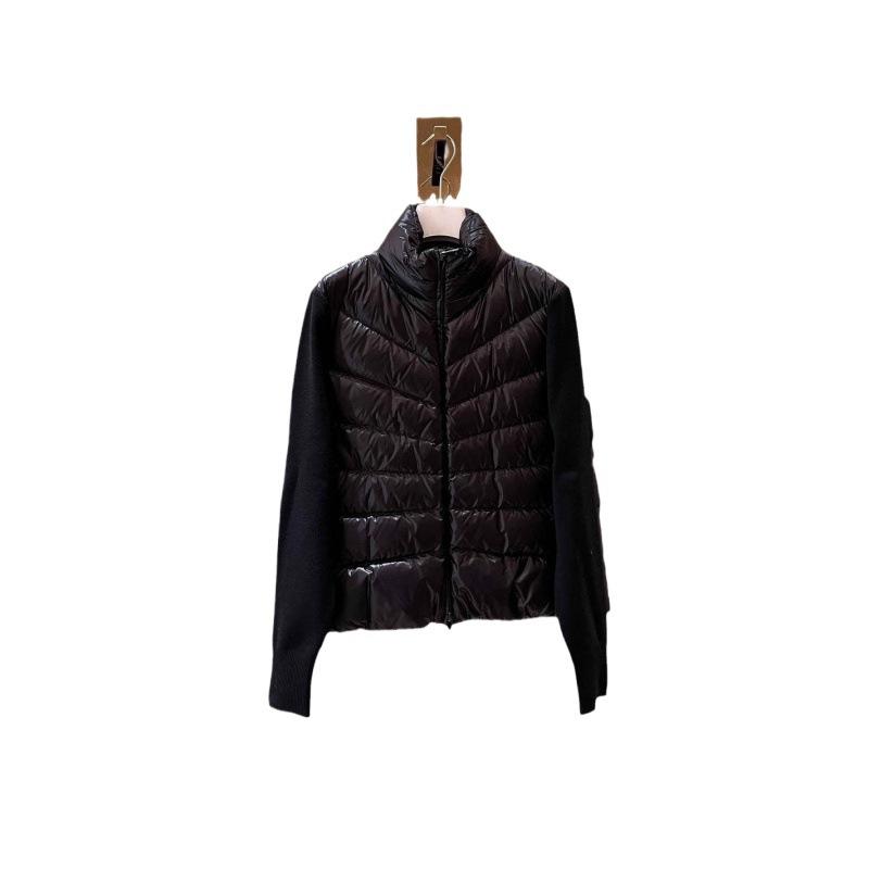 High version knitted splicing down jacket girls stand-up collar light and thin masked down women's jacket fresh