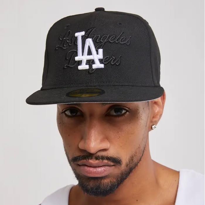 New Era TONAL SCRIPT 59FIFTY Cap, Unisex, Men's and Women's, Size 57.7 cm, Standard, Black [Parallel Import]